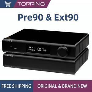 TOPPING Pre90 프리앰프 및 Ext90 입력 익스텐더 초고해상도 오디오 NFCA 모듈 AMP RCA XLR 출력 조합
