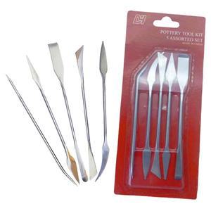 스테인레스 스틸 점토 도구 5 세트 폴리머 클레이 DIY 모델링 조각 칼