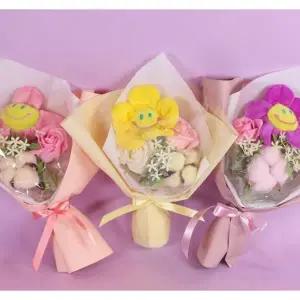 귀여운 스마일 인형 미니 꽃다발 3color [어린이집 유치원 졸업 스마일꽃 여자친구 작은 생일 선물] 102186