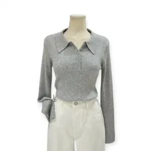 버튼 카라 골지 니트 TOBCFKT005