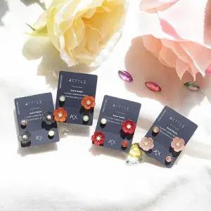 (스와로브스키) (4개 1세트) 플라워 타니 귀걸이 WFM5TWJ