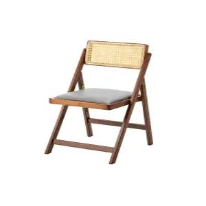빈티지 라탄 접이식 의자 원목 인테리어 감성 디자인 카페 거실 폴딩 체어 테라스 베란다
