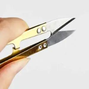 ( )스프링 쪽가위 금색 봉제가위 커팅가위 가죽공예도구 바느질가위 미니쪽가위