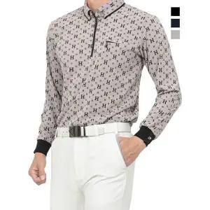 [하프클럽/]쟌피엘 남성 에이치 스판 반집업 골프 카라티셔츠 Model No_J2-4E040