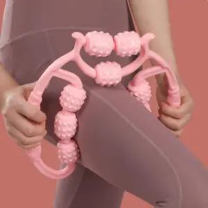 테스 요가 롤링 마사지기 안마기 롤러 볼 종아리 소도구 다리 9개 목