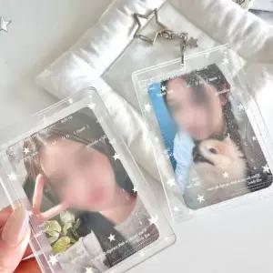 [하프클럽/]가방꾸미기 스타 투명 포토 키링 고리 키홀더 열쇠고리