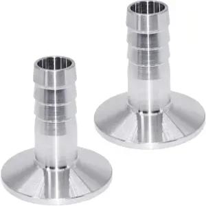 조이튜브 1.5인치 트라이 클램프와 3/4인치 호스 스니브 어댑터 304 스테인리스 스틸 위생 파이프 피팅 홈