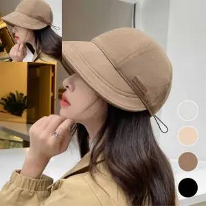 무챠 여성버킷햇 면소재챙모자 사계절착용 캐주얼코디용 부드러운 보넷햇 벙거지