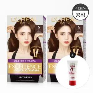 엑셀랑스 듀오크림 새치염색약 2개 (증)샴푸 미니 100ml(랜덤)