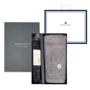 송월타올 플로우 대나무 수건 3단체크 우산 답례품 2p