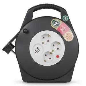 러그박스 10M 슬림형 블랙 캠핑릴선 전기릴선 코드릴 산업용 1.5SQ