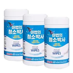 마법의 청소박사 대형 200매 3통 집안 청소 화장실 만능 크리너 세정 물티슈