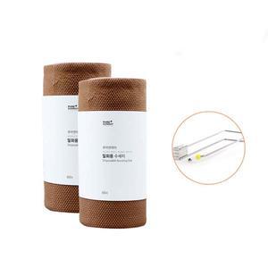 퓨어썬데이 선우랜드 뽀드득 일회용수세미+클립형 키친타올 걸이, 60매, 2롤, 1개