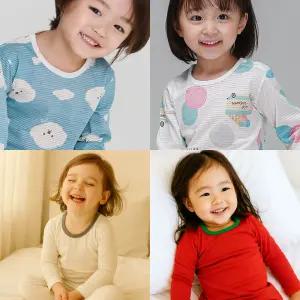 국내생산 유아 아동 주니어 가을 겨울 내의 실내복 내복 세트 여아 남아 홈웨어