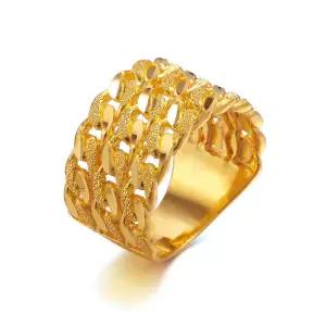 [한국금다이아몬드] 여자 순금 반지 쓰리 체인 24K 11.25g 애끼 검지 엄지