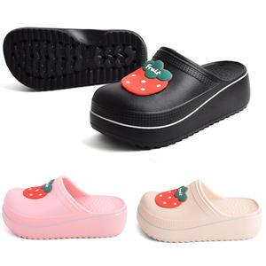 DM-딸기막힘/두툼한 통굽 여성슬리퍼 멀티 앞막힘 다용도슬리퍼