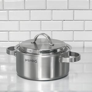 II 키친아트 냄비 프리미오 5ply 스텐304 통5중 20cm 양수 ( 통 5중