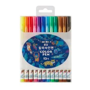 문교 칼라 사파리 싸인펜 12색