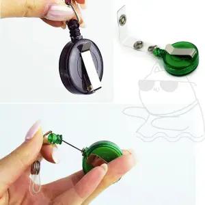 펀코 사원증 릴홀더 늘어나는 간호사 목줄 집게 걸이