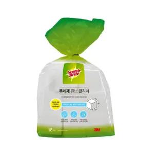 3M 무세제 큐브 클리너 50x50x50mm 16개입/매직/크리너/워터/블럭/다용도/스펀지/청소용/청소/블록