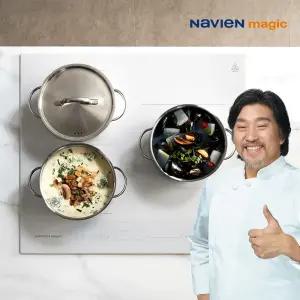 나비엔 매직 파워부스트 3구 인덕션 전기레인지 화이트 ERI-4033AN
