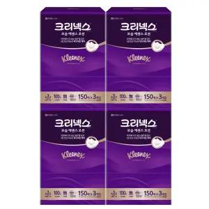 유한킴벌리 크리넥스 보습 에센스 로션 티슈 150매 3개입 x 4팩