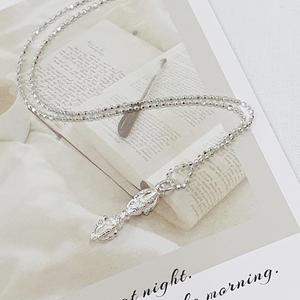 순은 금강저 실버 목걸이 순은 악세사리 행운마법 은체인 포함