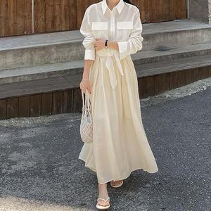 [시크릿라벨] [떠나요/안감/주머니] 뷔스티에 링클 롱 원피스