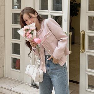 [제작/빅사이즈]이블렛 크레메 노카라 수술 트위드자켓 제이스타일