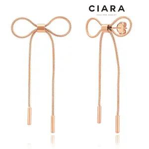 [씨아라]CIARA 써지컬스틸 Ottaviano 롱리본 드랍 귀걸이