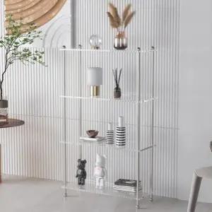 [리벨리] 씬아트 투명 아크릴 선반 600 모듈 수납장 4단