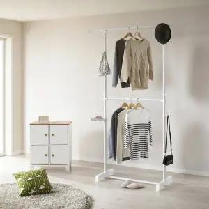 왕자 화이트 이동식2단행거