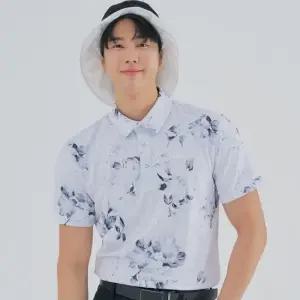 [본사공식] 남성 플라워 패턴 카라 반팔 티셔츠 RMTYM2127-190
