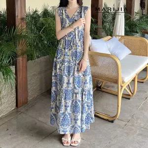 [하프클럽/마리지아]페이즐리 나시 V넥 원피스_MOPA56001