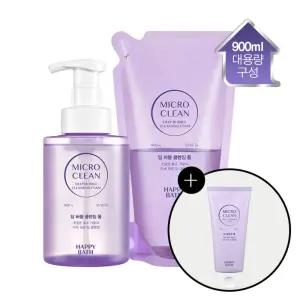 해피바스 마이크로 클린 버블 클렌징폼 500ml+400ml리필