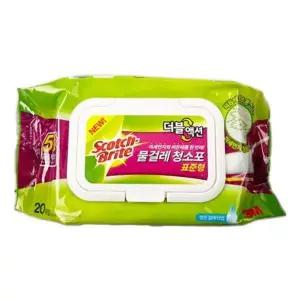 (표준형 20매) 3M 물걸레청소포 더블액션/물걸레/청소포/청소/일회용/물티슈/물걸래/물청소포/물걸레포