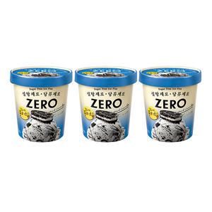 [슈팅냉동] 제로 아이스 쿠키&크림 파인트 474ml, 3개