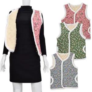 블루벨 여성 꽃무늬털조끼 할머니옷 촌캉스룩 여자누빔패션 촌캉스 할매 김장조끼