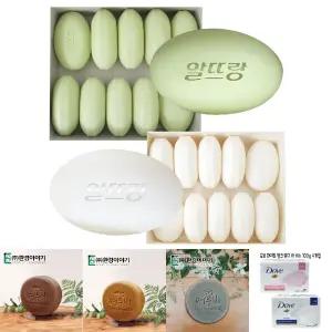 알뜨랑 비누 10개입 흰색 그린 업소용 세안비누/세안/클렌징/피부/목욕/화장실/욕실