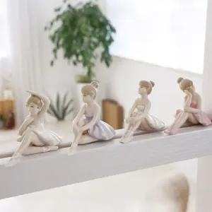 세라믹 앉은 발레리나 4P 세트 주방 용품/돼지/장식/앤틱/소품/토끼/조형물/부엉이/인테리어/장식품/풍수