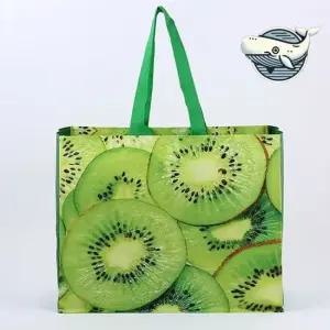 키위 패턴 다용도 타포린백 에코백 쇼핑 가방 타포린가방 타포린백 시장가방 장바구니