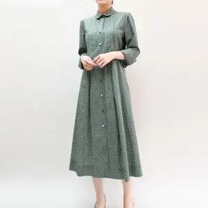 [롯데백화점]비꼴리끄 코튼 사각 도트 핀턱 원피스  B242WO1050