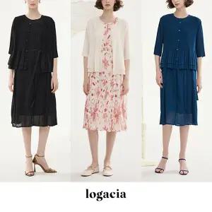 로가시아 25SS 플리츠 원피스 3종 세트(가디건,원피스,슬립)