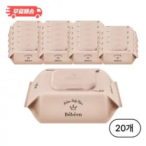베베앙 오리지널 플러스 아기 물티슈 캡형, 55g, 100매, 20개