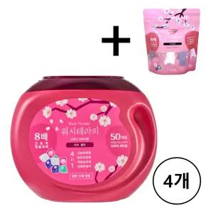 워시테라피 상쾌한향 고농축 미니 캡슐세제 일반 드럼세탁기 세탁세제 50개입, 4세트