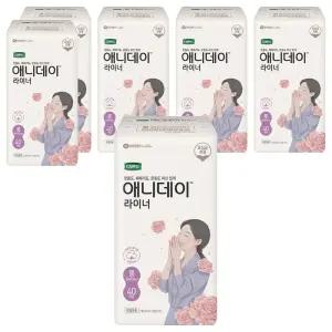 디펜드 애니데이 피부자극 적은 요실금 팬티라이너 롱 40개입 6개
