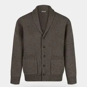 [비르반테](강남점)캐시미어 터치 숄 카라 가디건 - 브라운