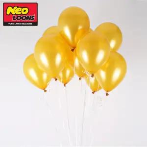 네오텍스 30cm 펄 골드 라운드 풍선 100개입 파티 장식 장식용 칼라 컬러 용품 홈파티 파티용 크리스마스품