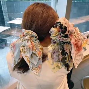 여자 스카프 플라워 트렌드 머리끈 1P 데일리 곱창끈