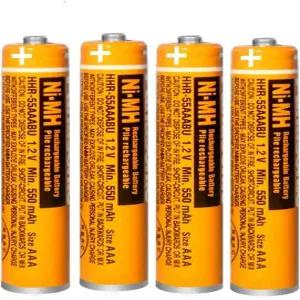 파나소닉 무선 휴대폰용 EOCIK 4팩 NI-MH 충전식 AAA 배터리 1.2V 550mAh HHR-55AABAU